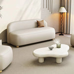 パイン材×合皮のモダンソファー|リビングをスタイリッシュに彩るコンパクトデザイン fhw-2066