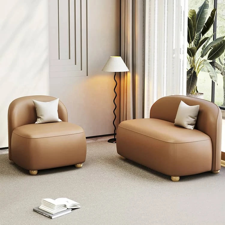 パイン材×合皮のモダンソファー|リビングをスタイリッシュに彩るコンパクトデザイン fhw-2066