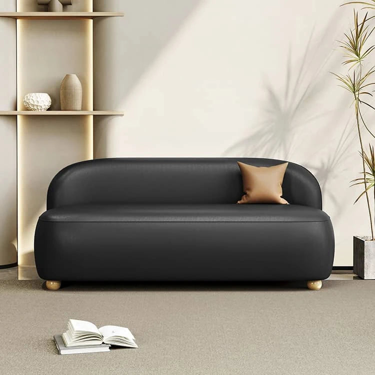 パイン材×合皮のモダンソファー|リビングをスタイリッシュに彩るコンパクトデザイン fhw-2066