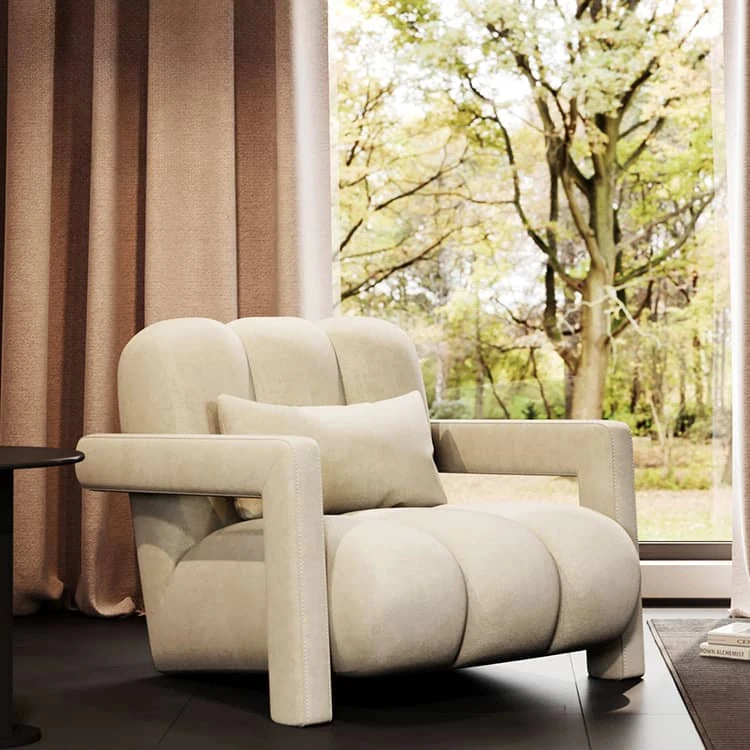 モダンアッシュ材パイルソファー|極上のくつろぎを演出する高級デザインチェア fhw-2069