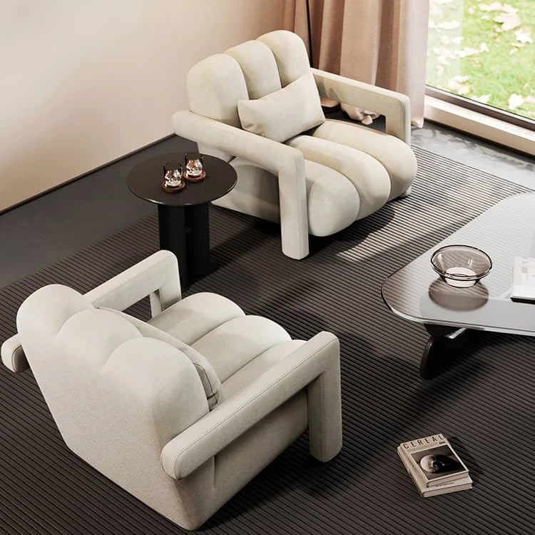 モダンアッシュ材パイルソファー|極上のくつろぎを演出する高級デザインチェア fhw-2069