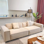 エレガントな无垢材エアレザーソファー|ラグジュアリーなデザインで快適空間を演出 fhw-2091