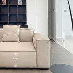 エレガントな无垢材エアレザーソファー|ラグジュアリーなデザインで快適空間を演出 fhw-2091