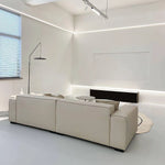 エレガントな无垢材エアレザーソファー|ラグジュアリーなデザインで快適空間を演出 fhw-2091