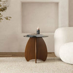 モダンデザインのパイン材&強化ガラス センターテーブルセット fhw-2093