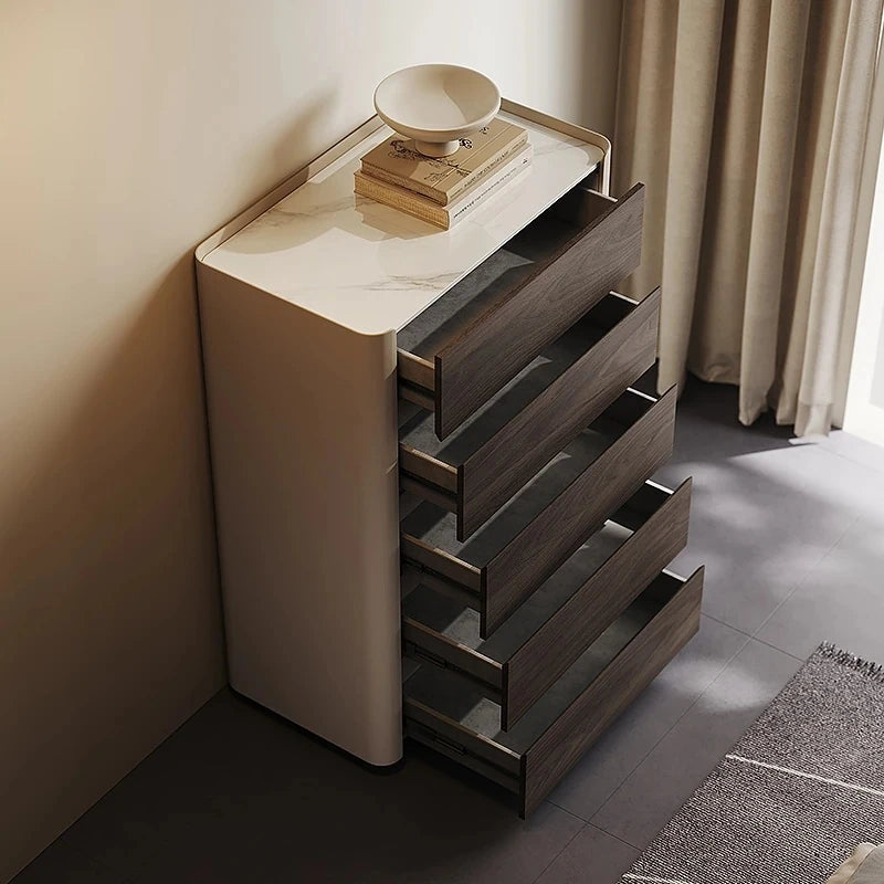 モダンデザイン多層板キャビネット|セラミック&PUレザー仕上げ|収納力抜群のインテリア家具 fhx-4578