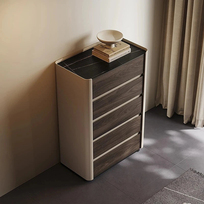 モダンデザイン多層板キャビネット|セラミック&PUレザー仕上げ|収納力抜群のインテリア家具 fhx-4578