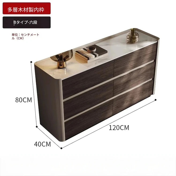 モダンデザイン多層板キャビネット|セラミック&PUレザー仕上げ|収納力抜群のインテリア家具 fhx-4578