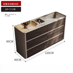 モダンデザイン多層板キャビネット|セラミック&PUレザー仕上げ|収納力抜群のインテリア家具 fhx-4578