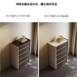 モダンデザイン多層板キャビネット|セラミック&PUレザー仕上げ|収納力抜群のインテリア家具 fhx-4578