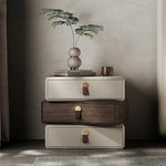 モダンデザインナイトテーブル | 多層板製 PUレザー仕上げ | スタイリッシュな収納解決策 fhx-4579