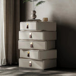 モダンデザインナイトテーブル | 多層板製 PUレザー仕上げ | スタイリッシュな収納解決策 fhx-4579