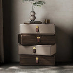 モダンデザインナイトテーブル | 多層板製 PUレザー仕上げ | スタイリッシュな収納解決策 fhx-4579