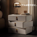 モダンデザインナイトテーブル | 多層板製 PUレザー仕上げ | スタイリッシュな収納解決策 fhx-4579