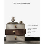 モダンデザインナイトテーブル | 多層板製 PUレザー仕上げ | スタイリッシュな収納解決策 fhx-4579