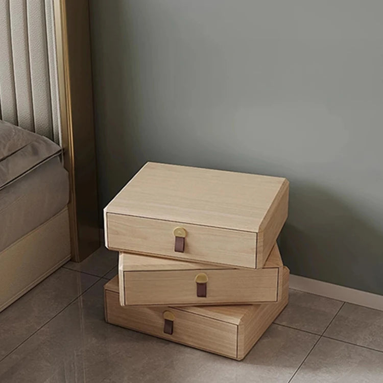 モダンデザインナイトテーブル | 多層板製 PUレザー仕上げ | スタイリッシュな収納解決策 fhx-4579