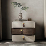 モダンデザインナイトテーブル | 多層板製 PUレザー仕上げ | スタイリッシュな収納解決策 fhx-4579