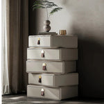 モダンデザインナイトテーブル | 多層板製 PUレザー仕上げ | スタイリッシュな収納解決策 fhx-4579