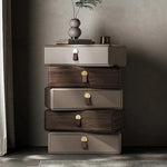 モダンデザインナイトテーブル | 多層板製 PUレザー仕上げ | スタイリッシュな収納解決策 fhx-4579