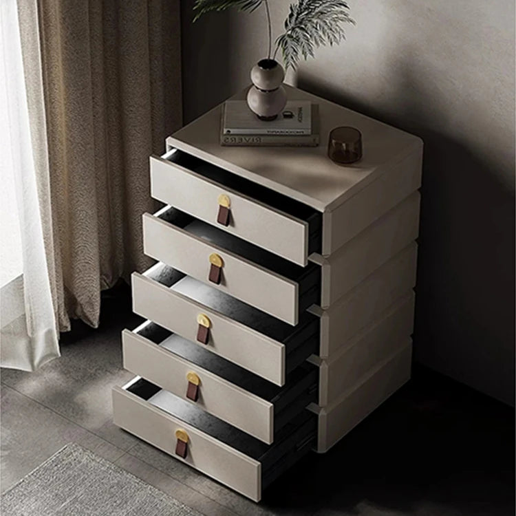 モダンデザインナイトテーブル | 多層板製 PUレザー仕上げ | スタイリッシュな収納解決策 fhx-4579