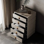 モダンデザインナイトテーブル | 多層板製 PUレザー仕上げ | スタイリッシュな収納解決策 fhx-4579