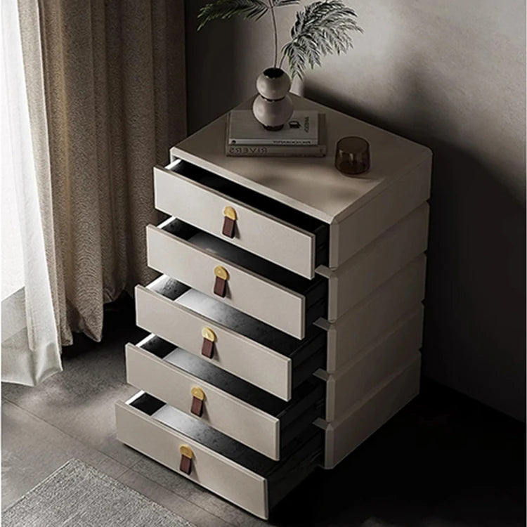 モダンデザインナイトテーブル | 多層板製 PUレザー仕上げ | スタイリッシュな収納解決策 fhx-4579