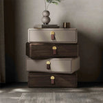 モダンデザインナイトテーブル | 多層板製 PUレザー仕上げ | スタイリッシュな収納解決策 fhx-4579