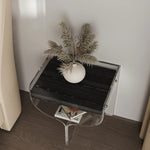 アッシュ材とアクリルのモダンナイトテーブル|スタイリッシュな追加家具 fif-4523