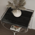 アッシュ材とアクリルのモダンナイトテーブル|スタイリッシュな追加家具 fif-4523