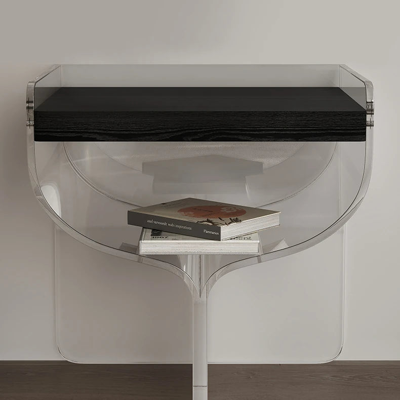 アッシュ材とアクリルのモダンナイトテーブル|スタイリッシュな追加家具 fif-4523
