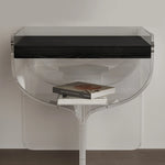 アッシュ材とアクリルのモダンナイトテーブル|スタイリッシュな追加家具 fif-4523