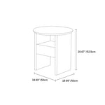 モダンデザイン!多層板ラウンドナイトテーブル - ベッドサイドに最適 fif-4525