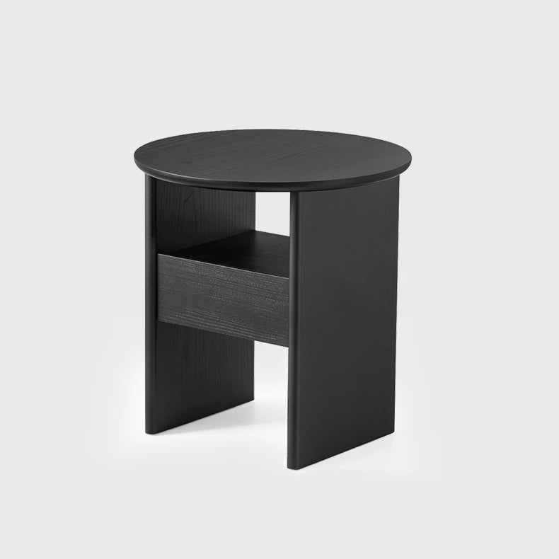 モダンデザイン!多層板ラウンドナイトテーブル - ベッドサイドに最適 fif-4525