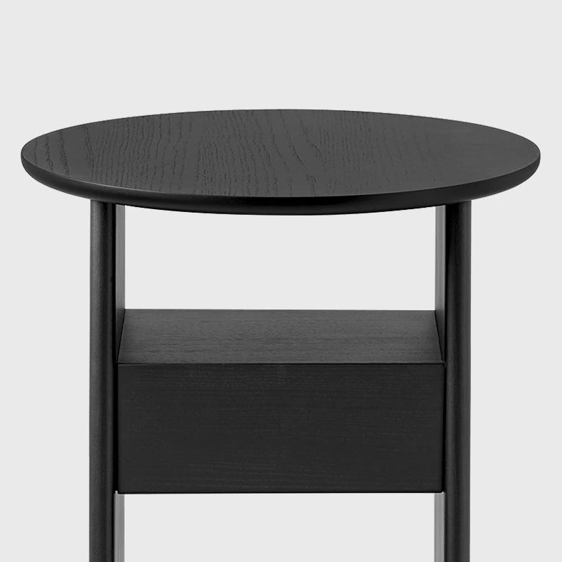 モダンデザイン!多層板ラウンドナイトテーブル - ベッドサイドに最適 fif-4525