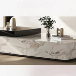 モダンなセラミックパインセンターテーブル | おしゃれなリビングインテリアに最適 | 大理石デザインのダイニングテーブル fjd-4681