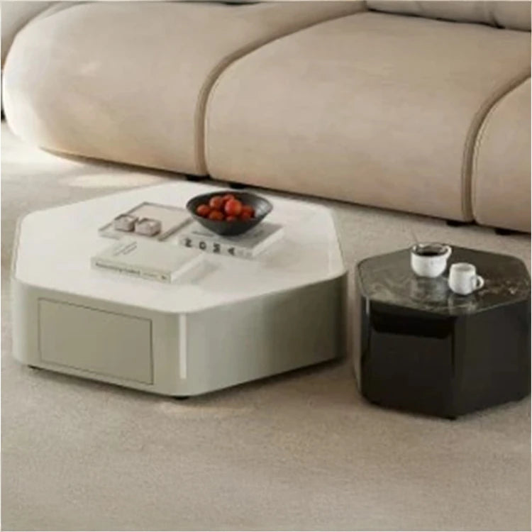 モダンデザイン センターテーブル 石材製 パインウッド風 リビングルーム用 高級感あふれるおしゃれなインテリア fjd-4683