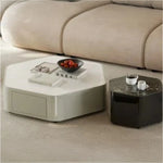 モダンデザイン センターテーブル 石材製 パインウッド風 リビングルーム用 高級感あふれるおしゃれなインテリア fjd-4683