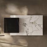 モダンデザイン センターテーブル 石材製 パインウッド風 リビングルーム用 高級感あふれるおしゃれなインテリア fjd-4683