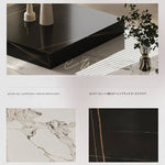 モダンデザイン センターテーブル 石材製 パインウッド風 リビングルーム用 高級感あふれるおしゃれなインテリア fjd-4683