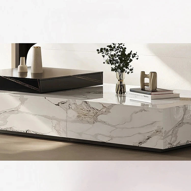 モダンデザイン センターテーブル 石材製 パインウッド風 リビングルーム用 高級感あふれるおしゃれなインテリア fjd-4683