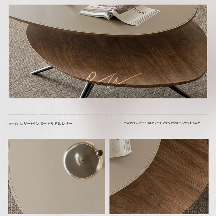 スタイリッシュな合成皮革センターテーブル|モダンデザインのリビングインテリアに最適! fjd-4684