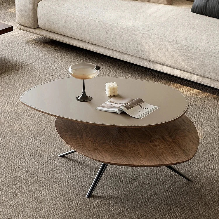 スタイリッシュな合成皮革センターテーブル|モダンデザインのリビングインテリアに最適! fjd-4684