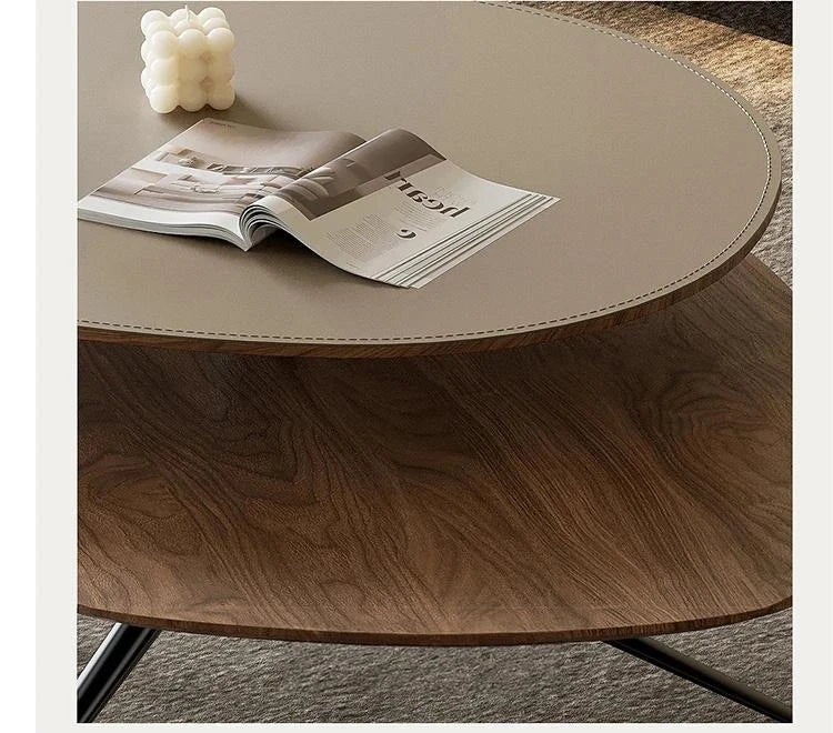 スタイリッシュな合成皮革センターテーブル|モダンデザインのリビングインテリアに最適! fjd-4684