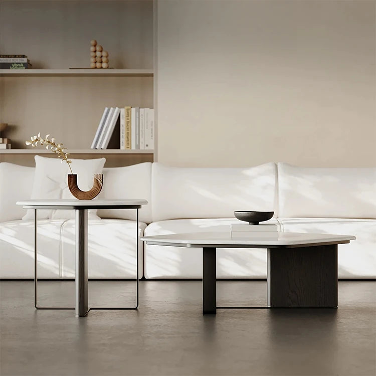 モダンデザイン石製センターテーブル|リビングルームを引き立てる洗練されたインテリアアイテム fjd-4686
