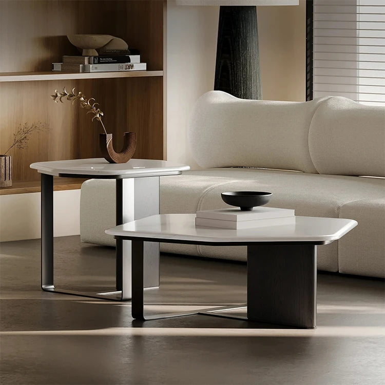 モダンデザイン石製センターテーブル|リビングルームを引き立てる洗練されたインテリアアイテム fjd-4686