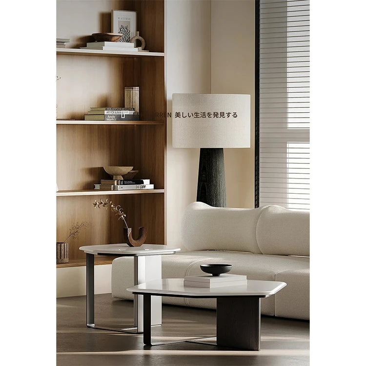 モダンデザイン石製センターテーブル|リビングルームを引き立てる洗練されたインテリアアイテム fjd-4686