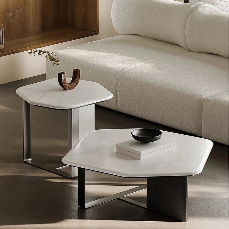 モダンデザイン石製センターテーブル|リビングルームを引き立てる洗練されたインテリアアイテム fjd-4686