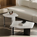 モダンデザイン石製センターテーブル|リビングルームを引き立てる洗練されたインテリアアイテム fjd-4686