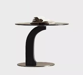 センターテーブル 強化ガラス アッシュ材 ステンレス製 おしゃれなデザイン 丸型2点セット モダンリビングに最適 fjd-4688