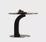 センターテーブル 強化ガラス アッシュ材 ステンレス製 おしゃれなデザイン 丸型2点セット モダンリビングに最適 fjd-4688